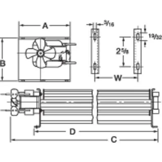 Alt view image 3 of 3 - 1TDU5 Transflow Blower, 115V