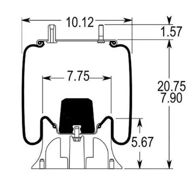 Alt view image 3 of 6 - Trailer Air Spring Bag for Hendrickson (Replaces Firestone 9082, W01-358-9082, W01-358-9083, Hendrickson S-2066, S-11651, C-2066, C-11651, Goodyear 1R12-092, 1R12-093) (TR9082)
