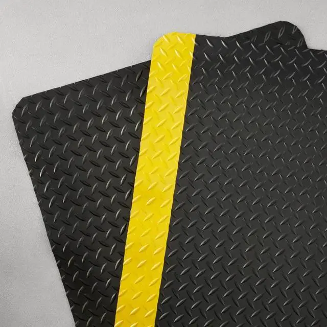 Alt view image 6 of 6 - Anti-Fatigue Heavy Duty Diamond Plate Floor Mat, Commercial Grade Standing Support for Leg & Back Pain, Thick Sponge Base/Solid Vinyl Top Made in USA (1/2" Black, 3' x 5')