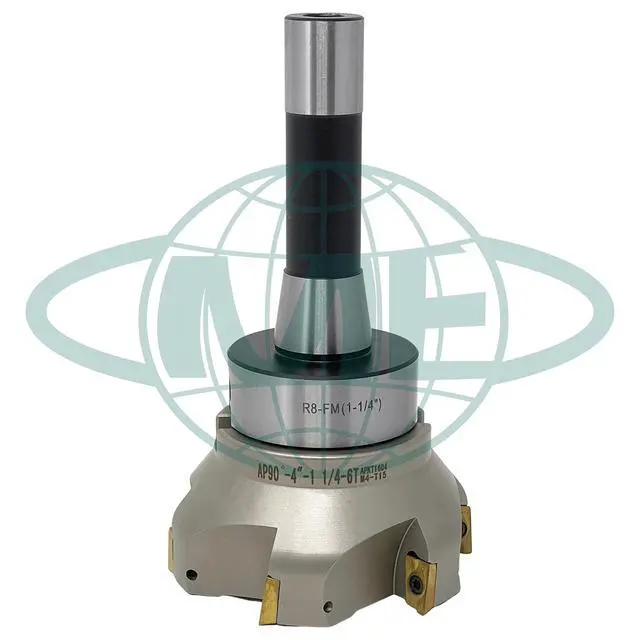 Alt view image 4 of 6 - CME 4" 90° Indexable Face Mill w/ R8 Arbor, APKT1604 Inserts Included, 6 Flutes