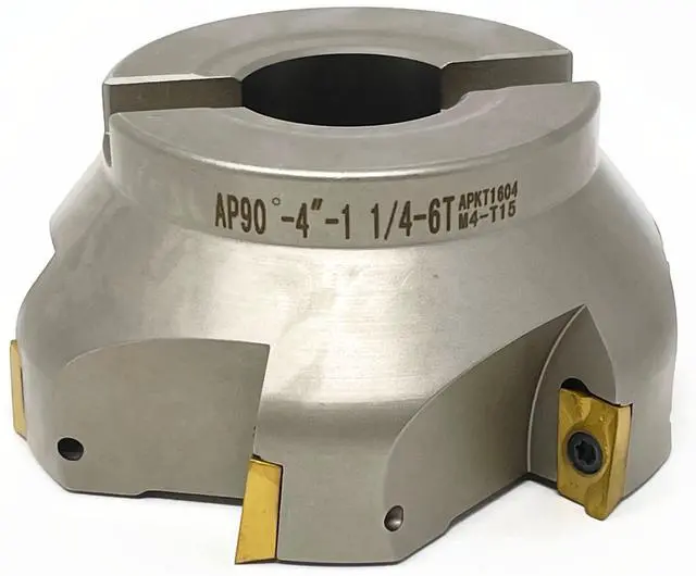 Alt view image 6 of 6 - CME 4" 90° Indexable Face Mill w/ R8 Arbor, APKT1604 Inserts Included, 6 Flutes