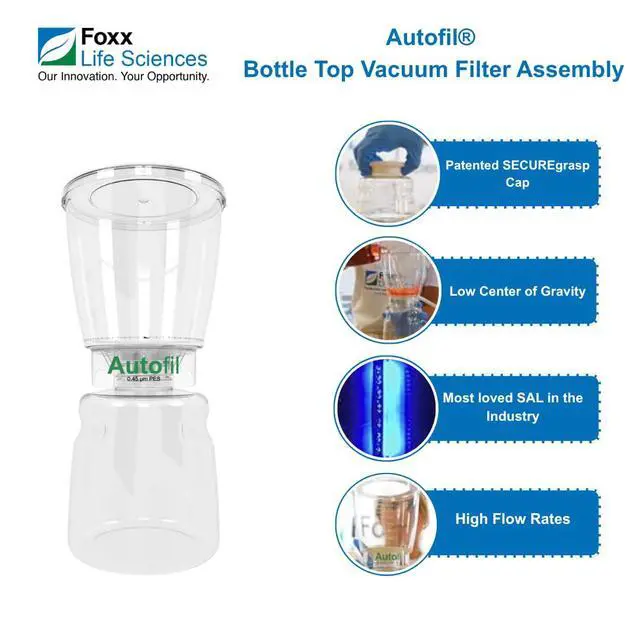 Alt view image 3 of 5 - Autofil Sterile Disposable Vacuum Filter Units with 0.45um PES Membrane for Prefiltration or Clarification, 1000mL, 12/CS