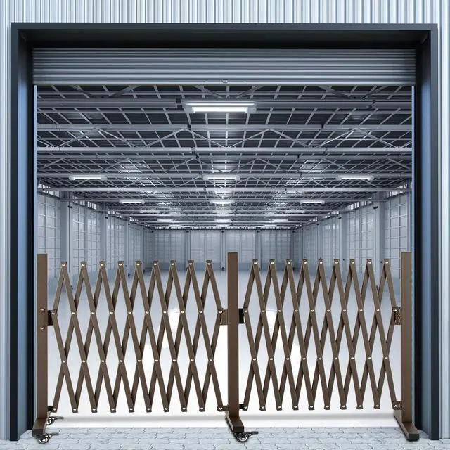 Alt view image 5 of 6 - Extendable Aluminum Fence, Portable Barricade Gate with Casters, Max Expansion Size 201"×15.2"×40.6", Flexible Fence Mobile Barricade Safety Barrier, Pet Fence Gate Adjustable (201"×15.2"×40.6")