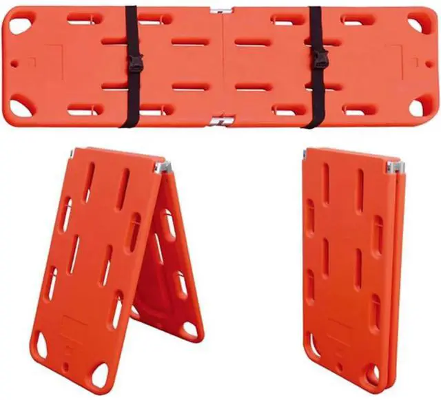 Main image of Water Floating Stretcher, PE Two-Fold Stretcher Weight Capacity 350lbs/159KG, Plastic Emergency Rescue Spine Board, Life Board with Seat Belt, First Responder Backboard