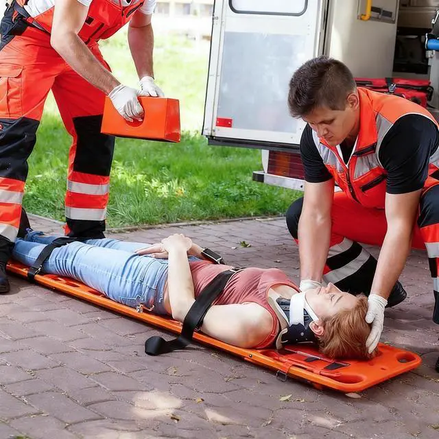 Alt view image 2 of 6 - Water Floating Stretcher, PE Two-Fold Stretcher Weight Capacity 350lbs/159KG, Plastic Emergency Rescue Spine Board, Life Board with Seat Belt, First Responder Backboard