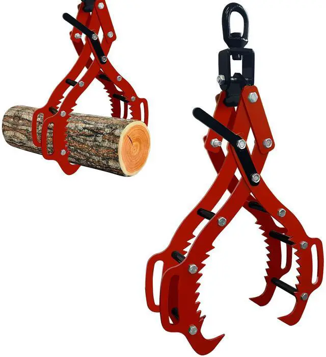 Main image of Upgraded 36 inch Timber Claw Hooks with Operating Handle, Heavy Duty 4 Claw Log Lifting Tong, 5000lbs Capacity Log Grabber Hook, Logging Tools for Tractors, ATVs, Trucks, Forklifts