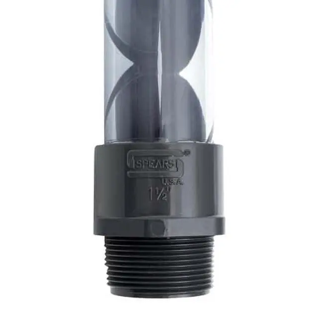 Alt view image 2 of 3 - Clear PVC Schedule 40 Pipe Mixer: 1-1/2 (in) NPT(M), 12 Elements