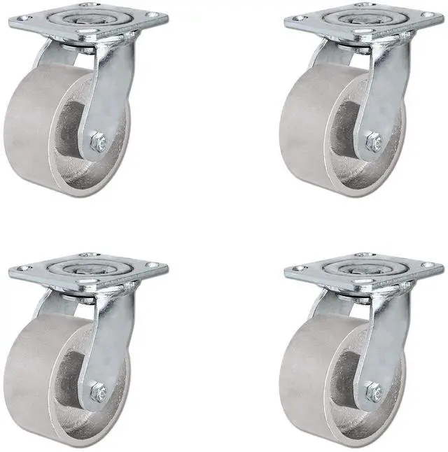 Main image of 4" Heavy Duty Semi Steel Cast Iron Swivel Casters - 4,000 lb Capacity Set of 4 - Brand - 4x2 Steel Swivel Caster Heavy Duty 4 Pack - Quality Casters