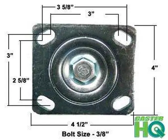Alt view image 2 of 2 - 4" Heavy Duty Semi Steel Cast Iron Swivel Casters - 4,000 lb Capacity Set of 4 - Brand - 4x2 Steel Swivel Caster Heavy Duty 4 Pack - Quality Casters