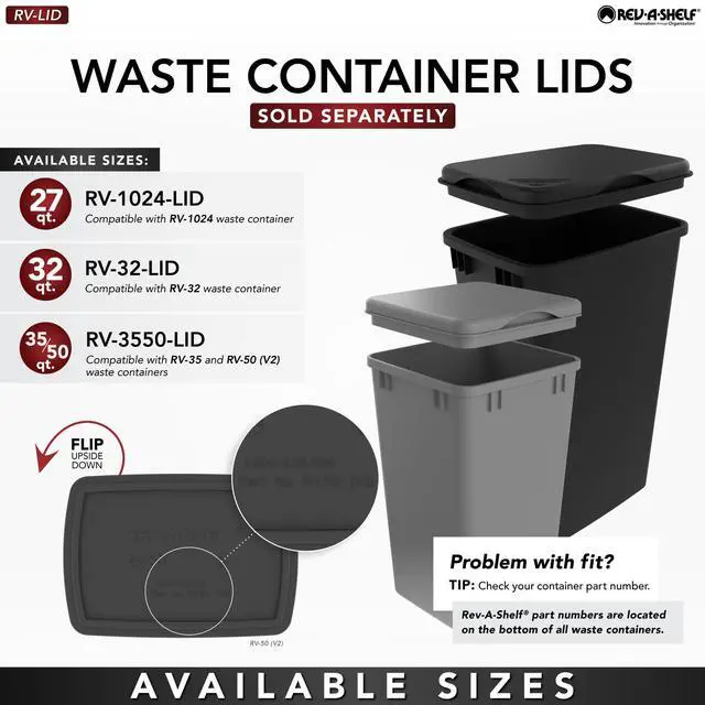 Alt view image 5 of 6 - Top Mount Single Pullout Under Cabinet 35 Quart Kitchen Trash Cans, 150 Pound Rated Full-Extension Slides, 4WCTM-12DM1-343-FL