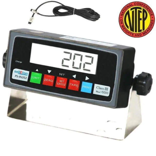 Alt view image 2 of 4 - SellEton PS-IN202 NTEP Legal for Trade LCD Indicator use for Weigh Scales | Compatible with Any Floor Scale