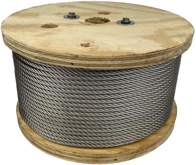 Main image of 1/8" x 500' 7x19 Type 304 Stainless Steel Wire Rope (MBL: 1,760 lbs.)