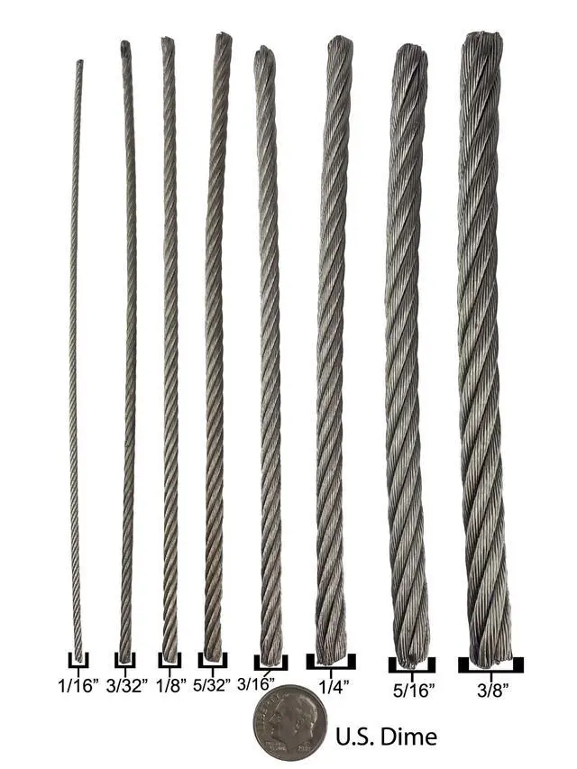 Alt view image 4 of 4 - 1/8" x 500' 7x19 Type 304 Stainless Steel Wire Rope (MBL: 1,760 lbs.)