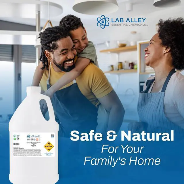 Alt view image 6 of 6 - Hydrogen Peroxide 12% Food Grade, Kosher, Halal, GMO-Free, Multi-Purpose Cleaner for Laundry, Kitchen, Bath & Home, 4 Liters (Pack of 4 x 1 Liter Bottles)