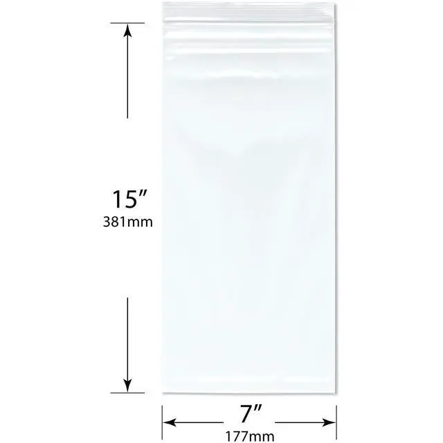 Alt view image 2 of 3 - 7" x 15" (Pack of 500), 4 Mil Heavy Duty Zipper Reclosable Plastic Bags