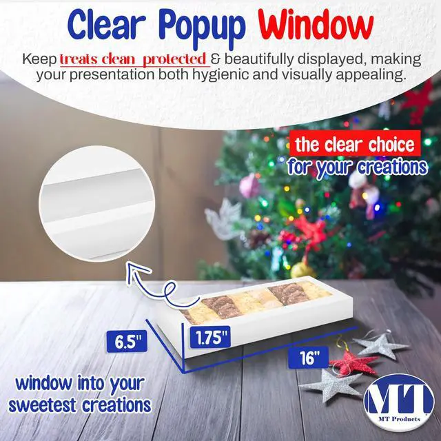 Alt view image 2 of 6 - Chocolate Covered Strawberry Box 16" x 6.5" x 1.75" - Auto Pop-Up White Bakery Boxes (Pack of 125) - Made in the USA