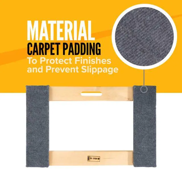 Alt view image 4 of 6 - Carpeted Moving Dolly 18 Inch x 30 Inch - Heavy Duty Furniture Dolly with Four Rubber Swivel Casters - Carpeted Edges for Safe Cargo Hauling