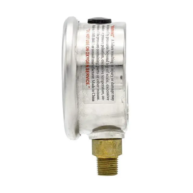 Alt view image 3 of 4 - 25 Pack of Liquid Filled Lower Mount Pressure Gauge with 2" Dial, 0-5000 PSI, 1/8" Male NPT Connection, Stainless Steel CASE and Bezel (25)