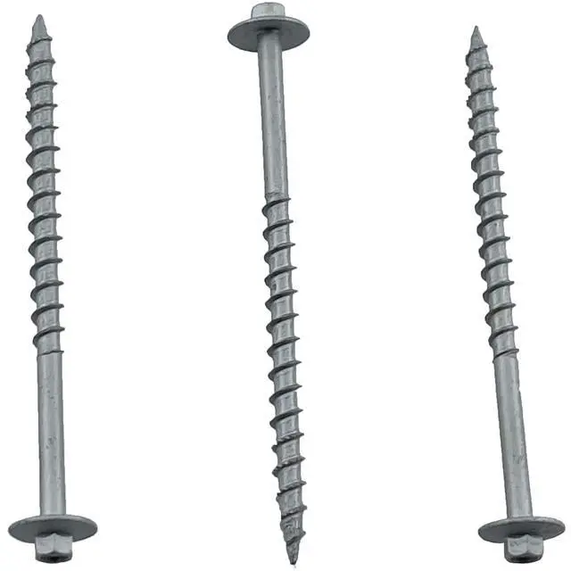 Alt view image 4 of 6 - BRAUNY BOY - #12 x 6- Structural Lag Heavy Duty Construction Wood Screw Galvanized Corrosion Resistant Coating Exterior Timber, Landscape - Easy HEX Head Drive Flange Head 6 in - Qty (400)