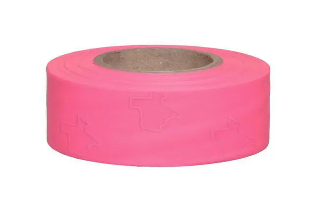 Main image of TX1PG-658 150' Length x 1" Width, PVC Film, Texas Pink Glo Solid Color Roll Flagging (Pack of 100)
