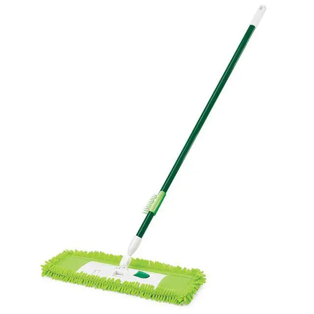 Alt view image 5 of 5 - 195 Microfiber Dust Mop, Steel Handle, 18" Wide, Green Handle and Yellow Pad (Pack of 6)