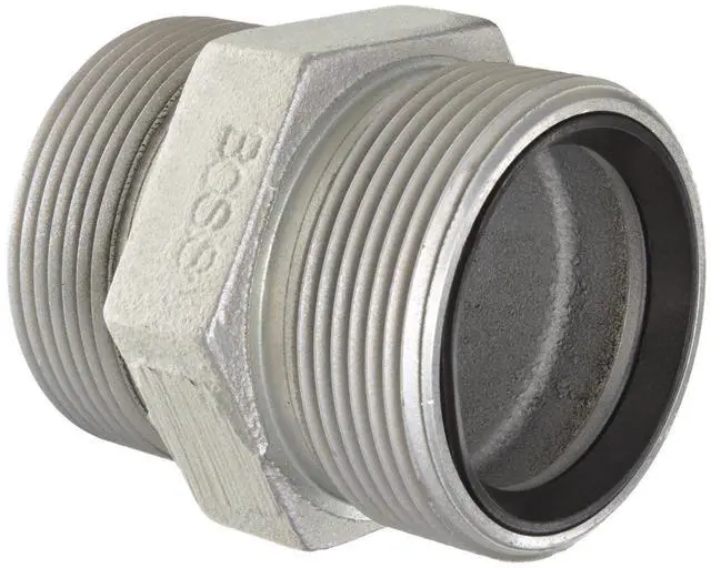 Main image of Boss GM38 Plated Iron Hose Fitting, Spud for GJ Boss Ground Joint Seal, 3" NPT Male