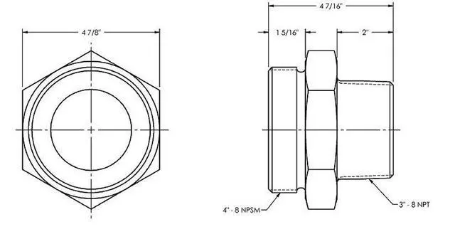 Alt view image 3 of 3 - Boss GM38 Plated Iron Hose Fitting, Spud for GJ Boss Ground Joint Seal, 3" NPT Male