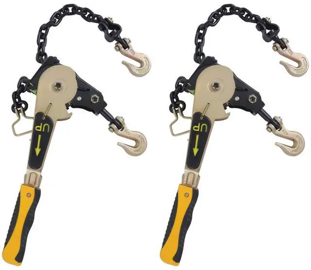 Main image of EZ Ratchet Chain Binder 3/8-1/2 '' 6600lbs G70 Grab Hook Heavy Duty Tie Down Hauling Chain Binders Easy Ratcheting Chain Load Binder for Flatbed Trailers Trucks Vehicles (2 Pack)
