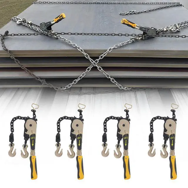 Alt view image 2 of 6 - EZ Ratchet Chain Binder 3/8-1/2 '' 6600lbs G70 Grab Hook Heavy Duty Tie Down Hauling Chain Binders Easy Ratcheting Chain Load Binder for Flatbed Trailers Trucks Vehicles (2 Pack)