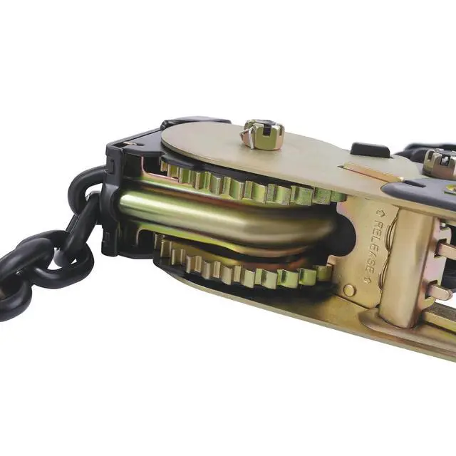 Alt view image 6 of 6 - EZ Ratchet Chain Binder 3/8-1/2 '' 6600lbs G70 Grab Hook Heavy Duty Tie Down Hauling Chain Binders Easy Ratcheting Chain Load Binder for Flatbed Trailers Trucks Vehicles (2 Pack)