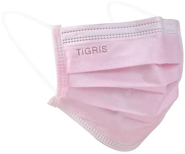 Main image of 2000 Pcs Tigris Disposable Face Mask | Earloop Face Mask 3-Ply Protection Face Masks 4.0g | Disposable Breathable Mask for Adult, Home, Office, Daily Wear - Pink