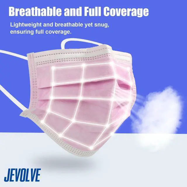 Alt view image 4 of 6 - 2000 Pcs Tigris Disposable Face Mask | Earloop Face Mask 3-Ply Protection Face Masks 4.0g | Disposable Breathable Mask for Adult, Home, Office, Daily Wear - Pink