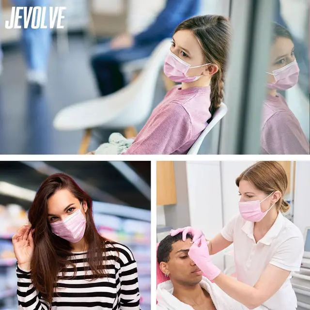 Alt view image 6 of 6 - 2000 Pcs Tigris Disposable Face Mask | Earloop Face Mask 3-Ply Protection Face Masks 4.0g | Disposable Breathable Mask for Adult, Home, Office, Daily Wear - Pink