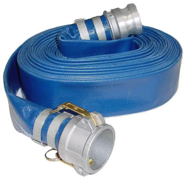 Main image of PVC Discharge Hose Assembly, Blue, 3" Male X Female Cam and Groove, 60 psi Max Pressure, 50' Length, 3" ID