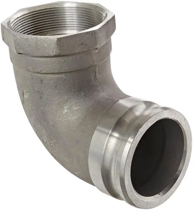 Main image of 400A-90AL Aluminum Type A Cam and Groove Hose Fitting, 90 Degree Elbow, 4" Plug x 4" NPT Female