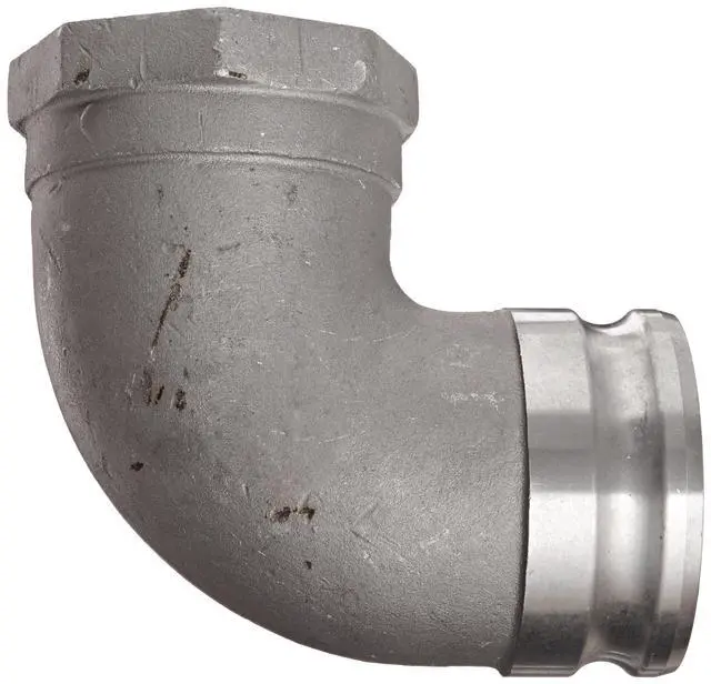 Alt view image 2 of 3 - 400A-90AL Aluminum Type A Cam and Groove Hose Fitting, 90 Degree Elbow, 4" Plug x 4" NPT Female