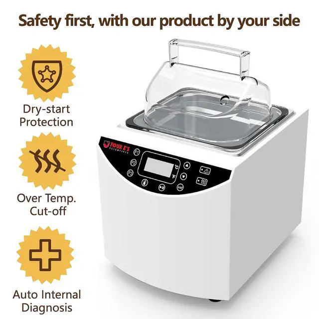 Alt view image 3 of 6 - Water Bath - Digital 2 Liter Laboratory Electric Water Bath with Precise Temperature Control, Double Safety Features, and Easy to Read LED Display, Model WB101