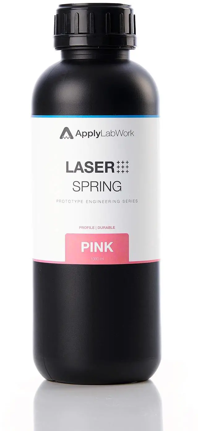 Main image of Prototype Engineering Spring Resin, Compatible for SLA Printers/Laser-Based Printers, Quick Spring Back, Highly Resilient, Rubber-Like Feel, Pink Color