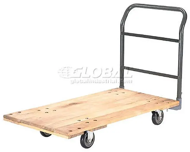 Main image of Platform Truck w/Hardwood Deck, 48 x 24, 1000 Lb. Capacity, 5" Polyurethane Casters