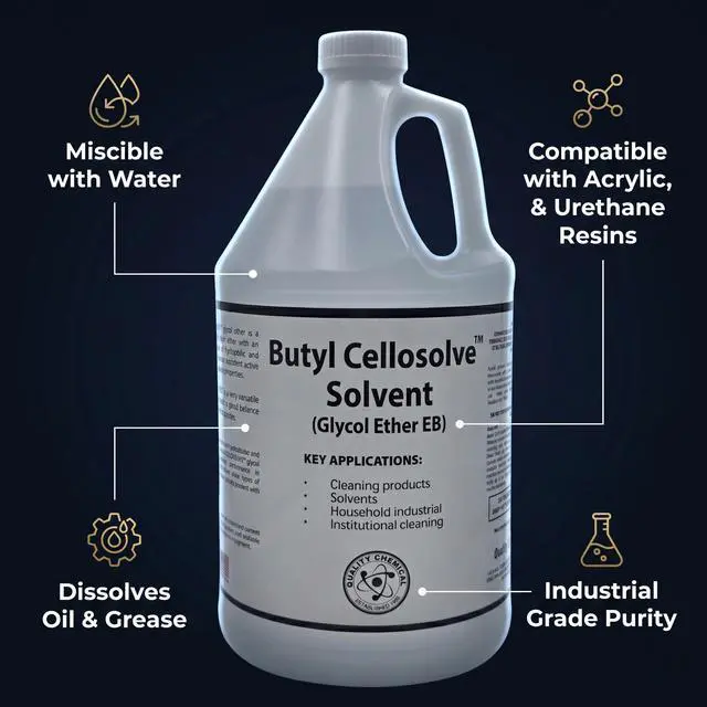 Alt view image 2 of 4 - Glycol Ether EB 128 oz Butyl Cellosolve Solvent for Heavy-Duty Cleaning & Degreasing Water-Miscible, Industrial Grade 128 oz - (Pack of 4)