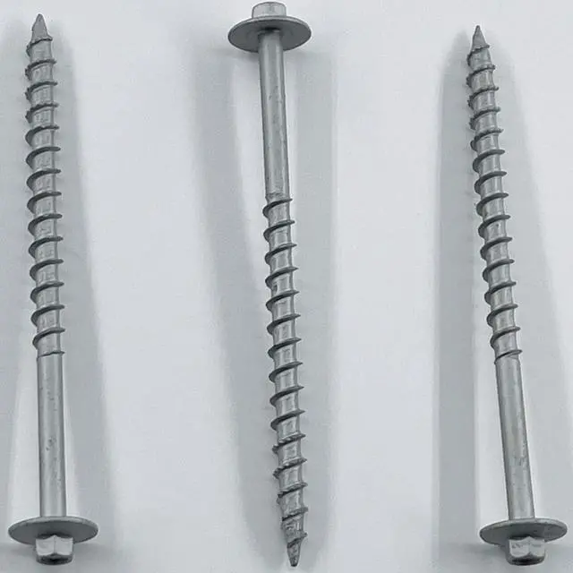 Alt view image 5 of 6 - BRAUNY BOY - #12 x 6- Structural Lag Heavy Duty Construction Wood Screw Galvanized Corrosion Resistant Coating Exterior Timber, Landscape - Easy HEX Head Drive Flange Head 6 in - Qty (500)