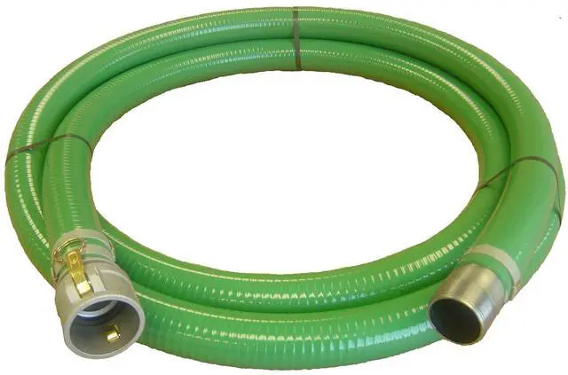 Main image of PVC Suction Hose Assembly, Green, 2" Female Cam and Groove X Male NPT, 65 psi Max Pressure, 20' Length, 2" ID (1240-2000-20-CN)