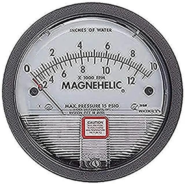 Main image of ® Magnehelic® Differential Pressure Gage, 2010AV, Dual Scale 0 to 10" w.c. & 2000 to 12500 FPM