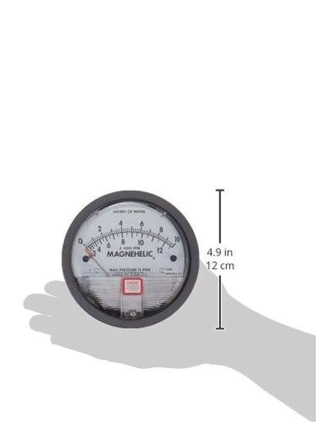 Alt view image 3 of 3 - ® Magnehelic® Differential Pressure Gage, 2010AV, Dual Scale 0 to 10" w.c. & 2000 to 12500 FPM