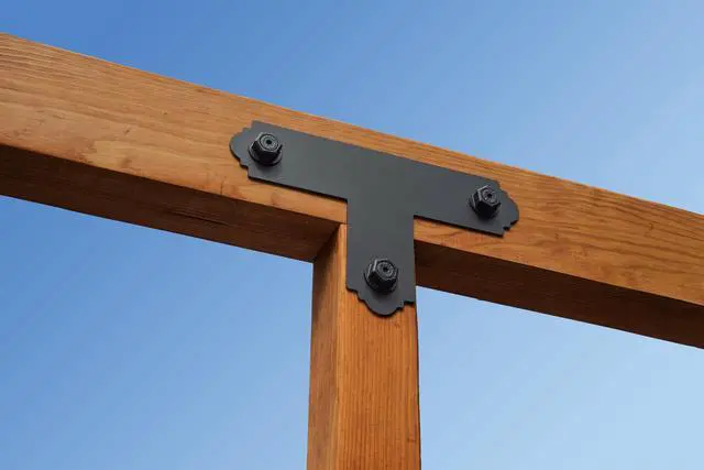 Alt view image 4 of 6 - APT4 Outdoor Accents® Mission Collection® ZMAX®, Black Powder-Coated T Strap for 4x4 (Pack of 8)
