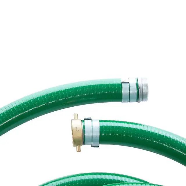 Alt view image 4 of 4 - Suction Pump Water Hose with Pump Threads - Green Trash Pump Hose - 3" x 15'