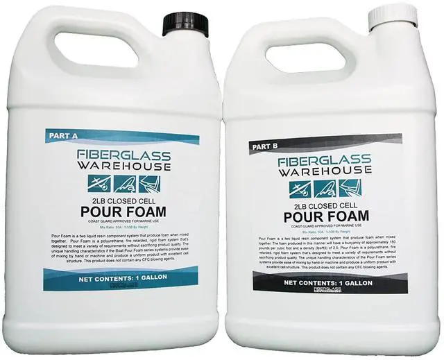 Main image of Pour Foam 4 lb Closed Cell 2-Part Polyurethane | Expanding, Boat Floatation, Coast Guard Approved, Filling Gaps and Voids, Sound Proofing and Insulation