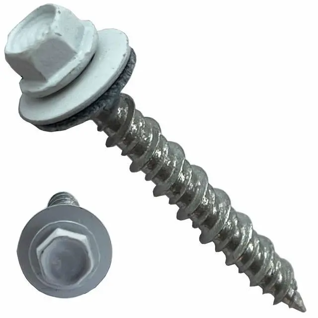 Main image of Metal Roofing Screws-#10 x 1.5 Self Tapping Hex Head with EPDM Rubber Washer for Metal to Wood, Corrugated Roofing, Siding, Sheds, Pancake Screw - ¼ Hex Drive Easy Installation - White