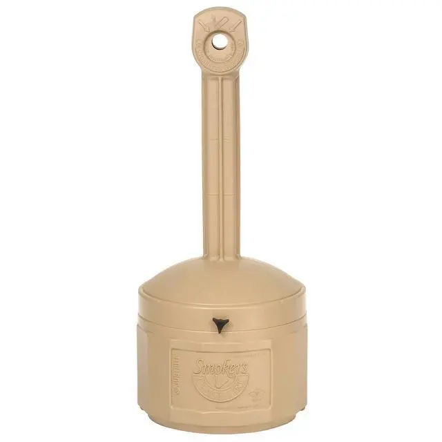 Main image of Cease-Fire Cigarette Butt Receptacle - 16-1/2" Dia.X38-1/2"H - 4-Gallon Capacity - Beige