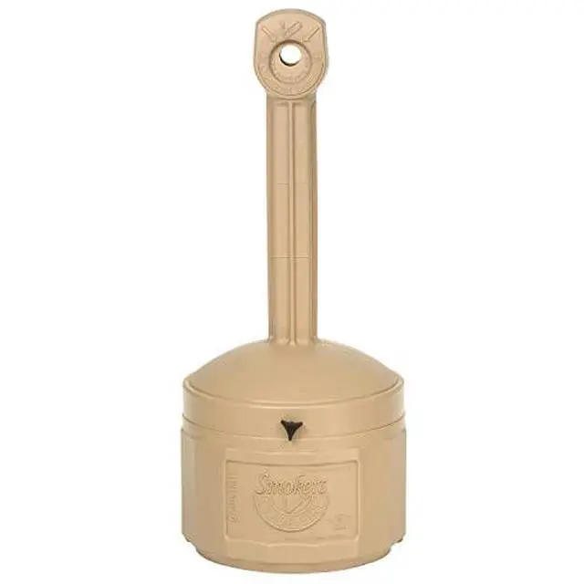 Alt view image 5 of 6 - Cease-Fire Cigarette Butt Receptacle - 16-1/2" Dia.X38-1/2"H - 4-Gallon Capacity - Beige